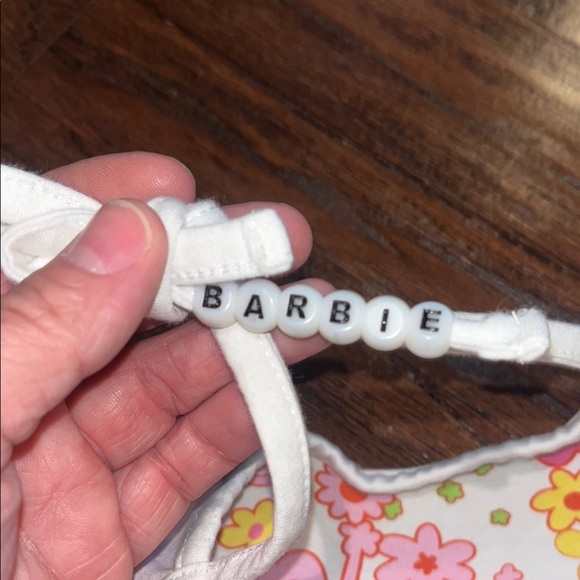 Barbie Kids Floral Halter Top - Pink and White - Picture 4 of 6